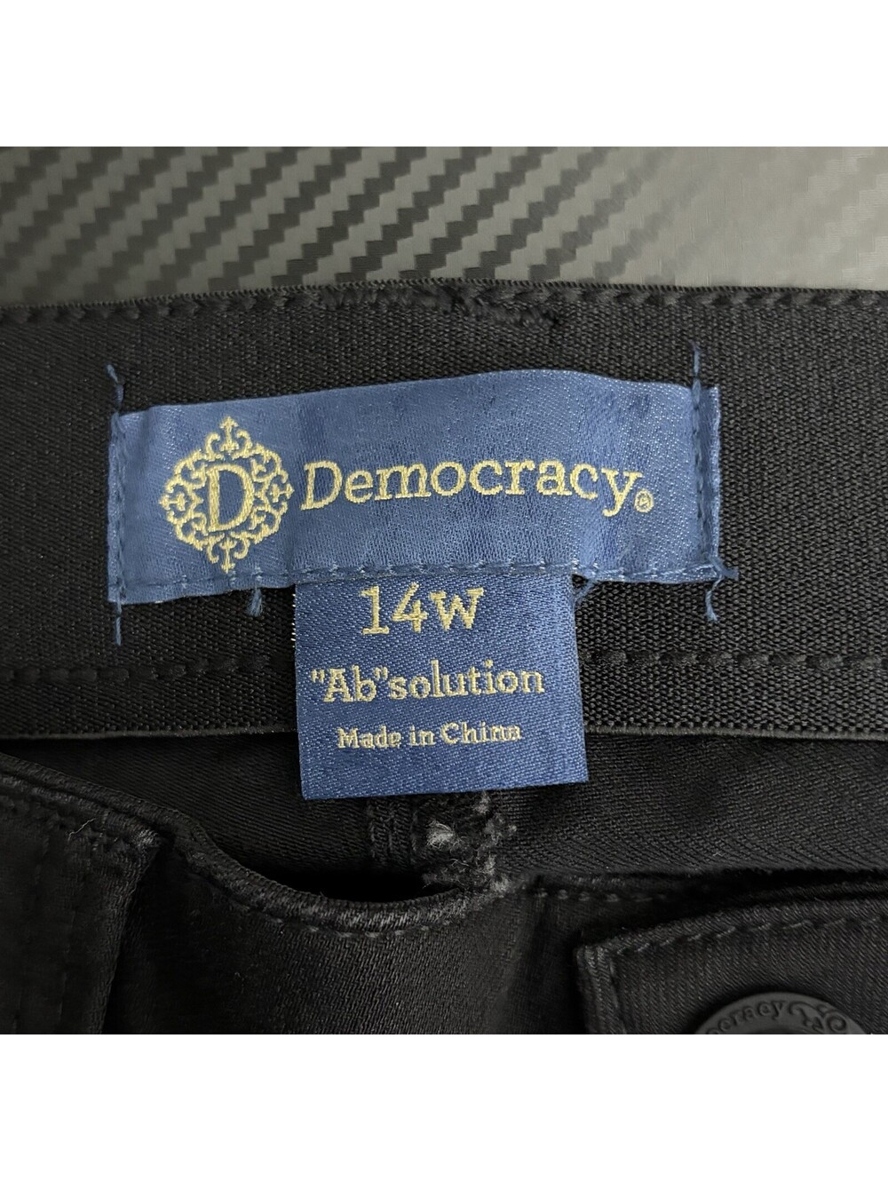 NWT Democracy Ab Solution Women’s 14W Black Straight Leg Jeans Stretch - Picture 6 of 10